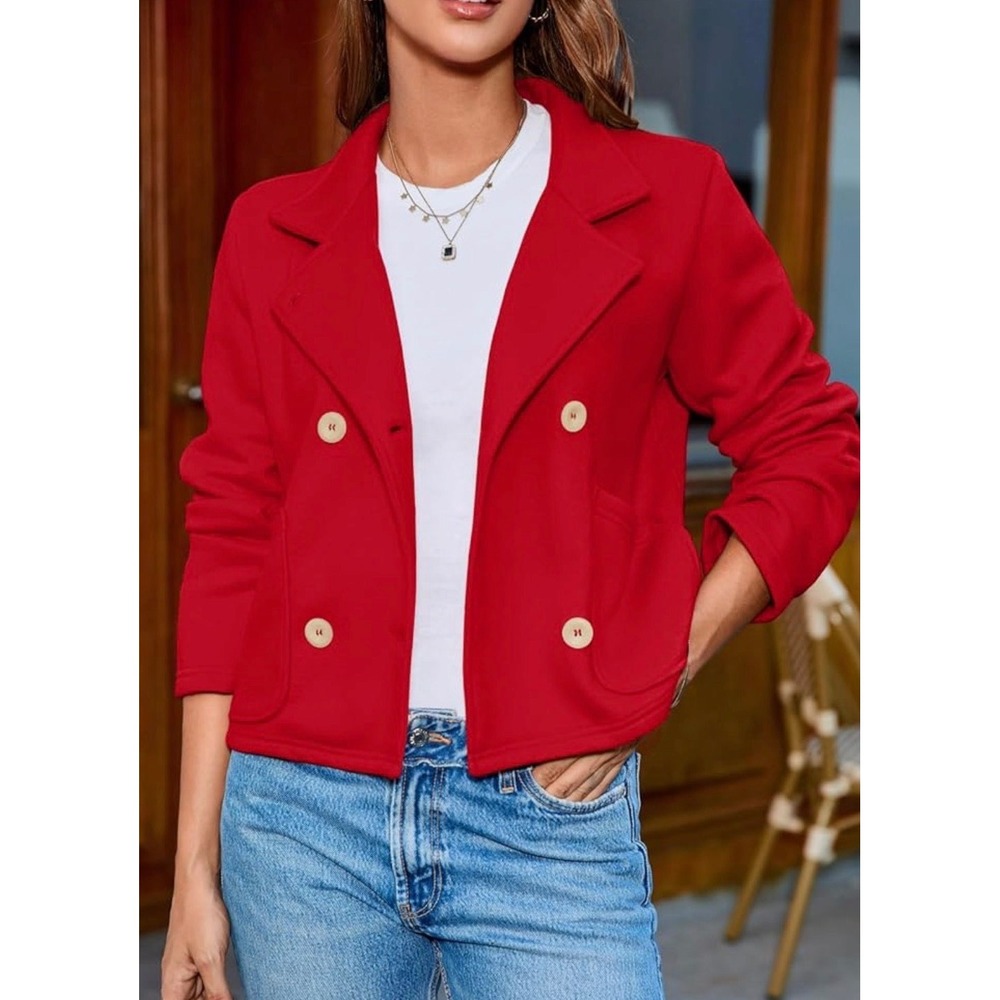 Women's, Fisoew, red cardigan‎ button up, small, T78